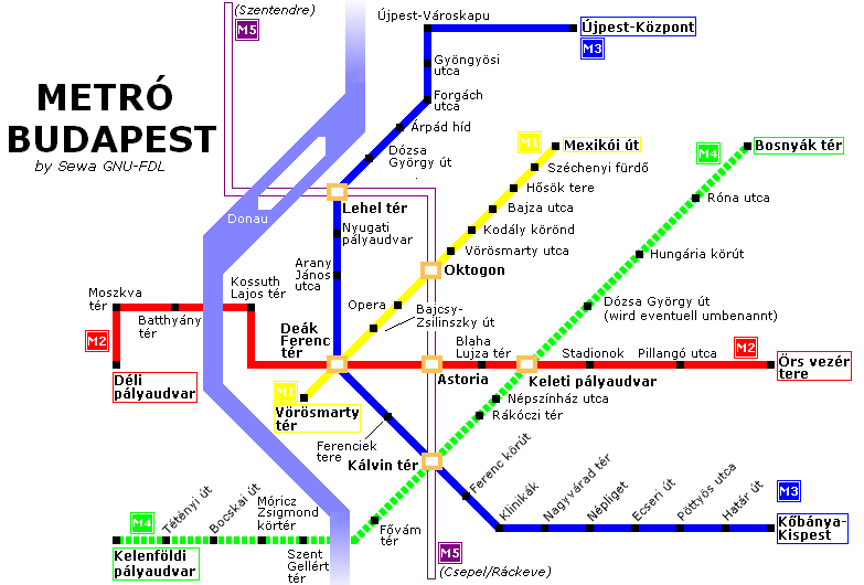 budapeşte metro haritası